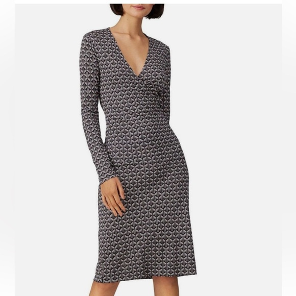 Diane Von Furstenberg Black and White Long Sleeve Dress size 2 - Picture 1 of 10